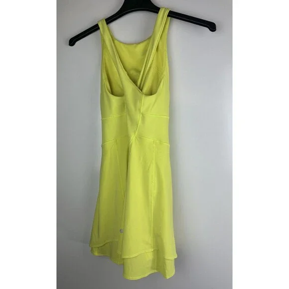 Lululemon Court Crush Dress Electric Lemon Yellow Tennis Pickleball Size 8 - Picture 14 of 16